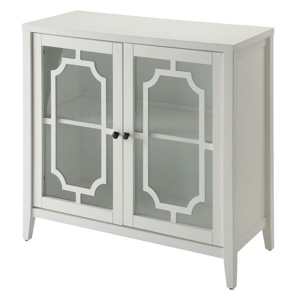 White Console Table With 2 Doors_voghion.com