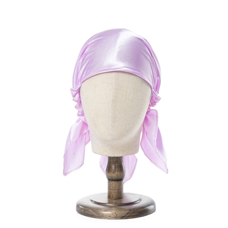 Men's Hats Headscarf Simulation Silk Satin Sleeping Cap Home Triangular Elastic Hat Ladies Elastic Satin Solid Color Home_voghion.com