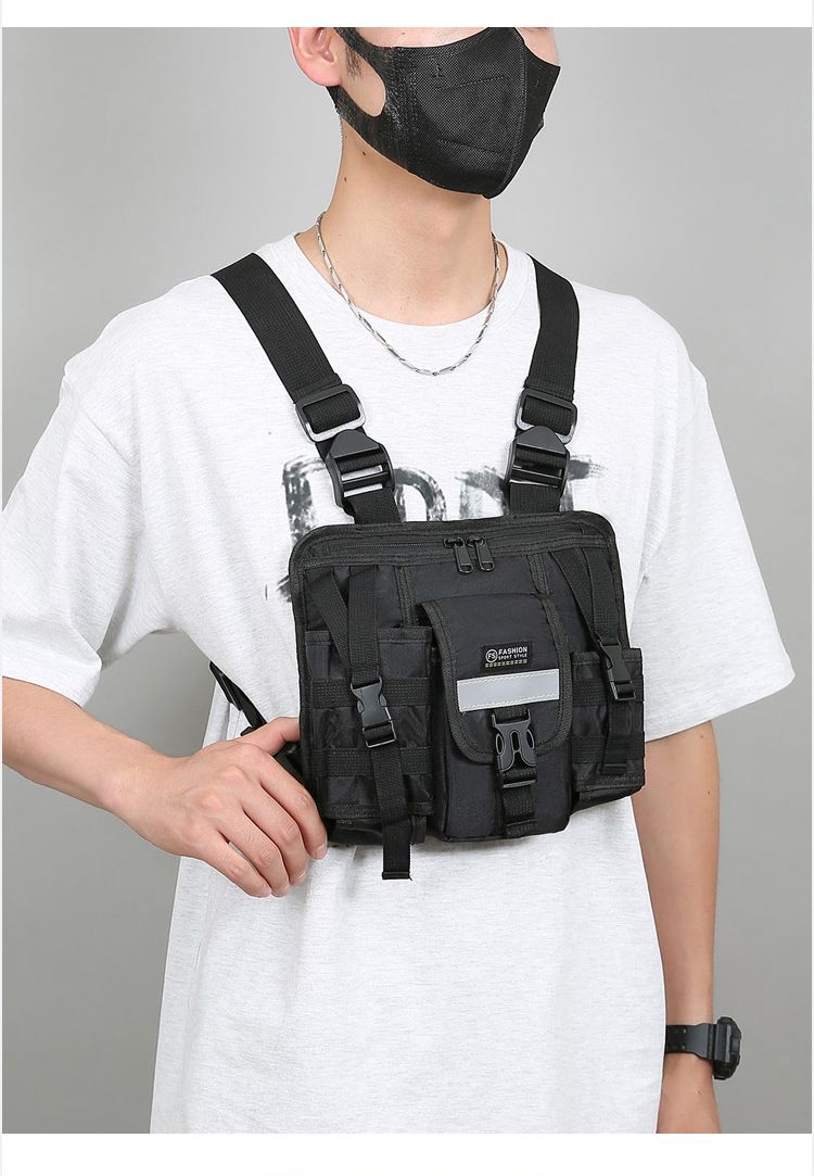 Tactical Vest Backpack Outdoor Sports Bag Cycling Bag Multi-functional Off-road Socks Puppet App Double Shoulder Chest Bag_voghion.com