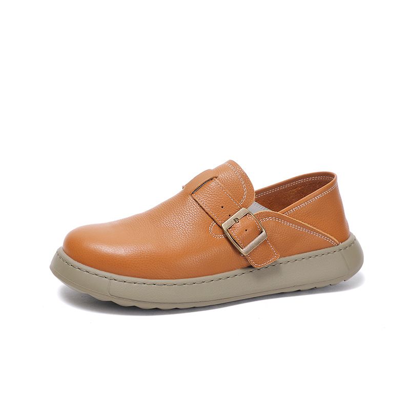 Men's Slip-On Soft Sole 2025 New Korean Style Breathable Trendy Genuine Leather Loafers For Men_voghion.com