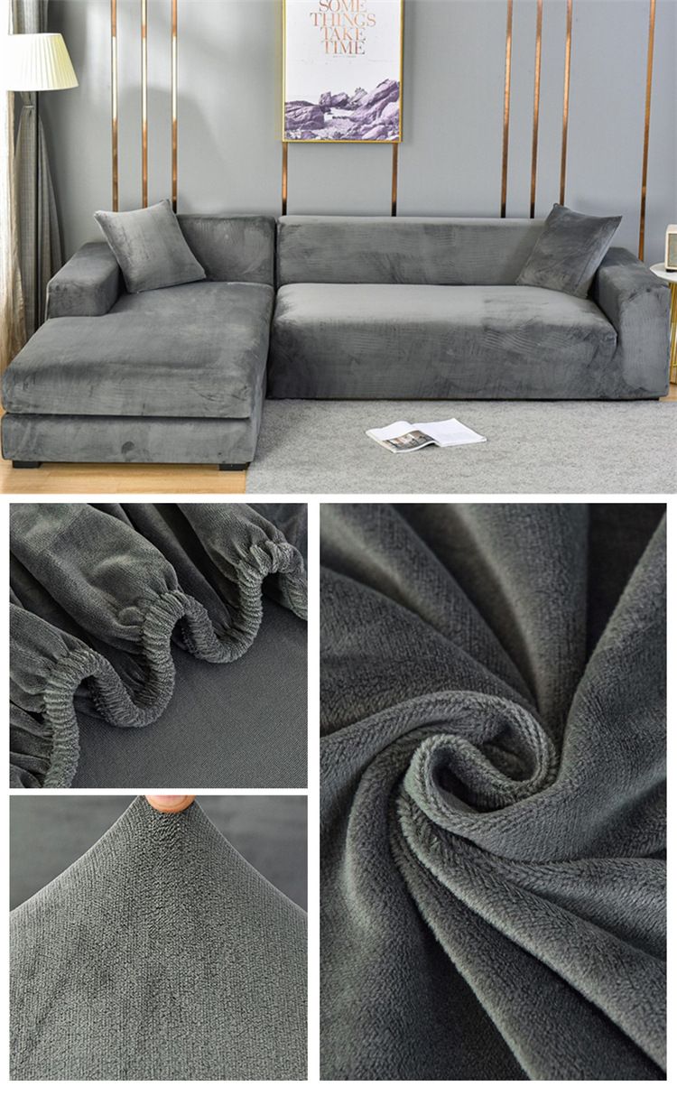 Wohnmöbel Silberfuchs Plüsch Sofabezug Komplettpaket hochelastisches Sofakissenbezug Heimstoff superweich Sand heißer Verkauf_voghion.com