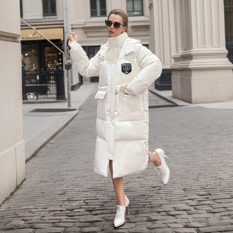 Langer Baumwollmantel für Damen, Daunenmantel aus Baumwolle mit Kapuze, warme, mit Baumwolle gefütterte Jacke für Damen, Mantel Flut_voghion.com