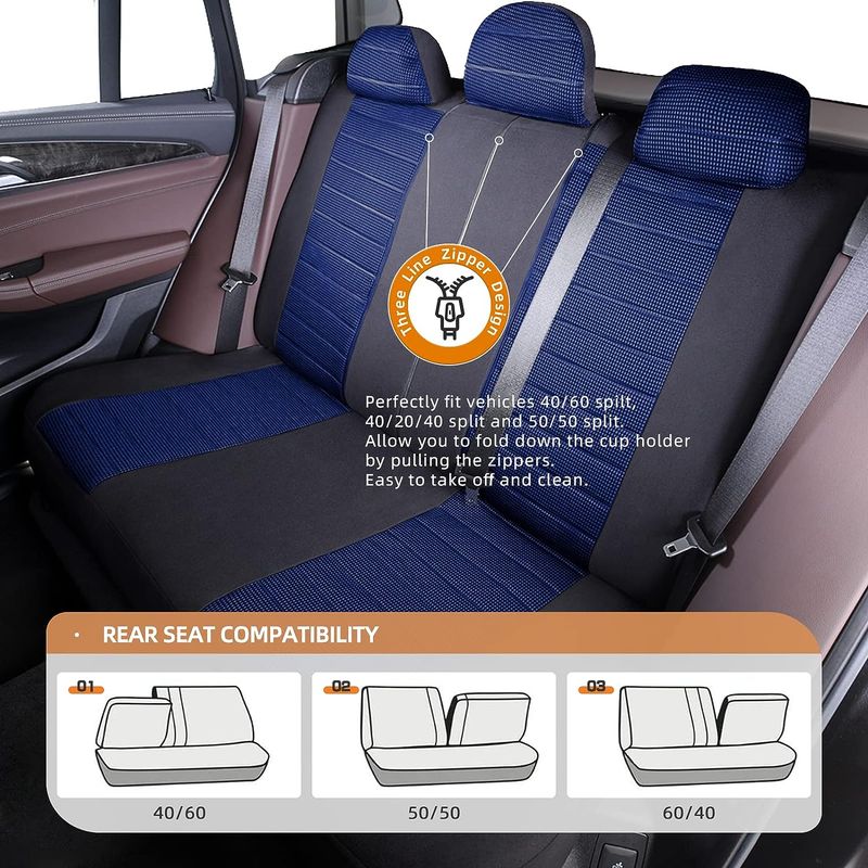 Set completo di tessuti universali per la maggior parte delle berline, SUV e camion, protezioni per sedili anteriori e posteriori._voghion.com