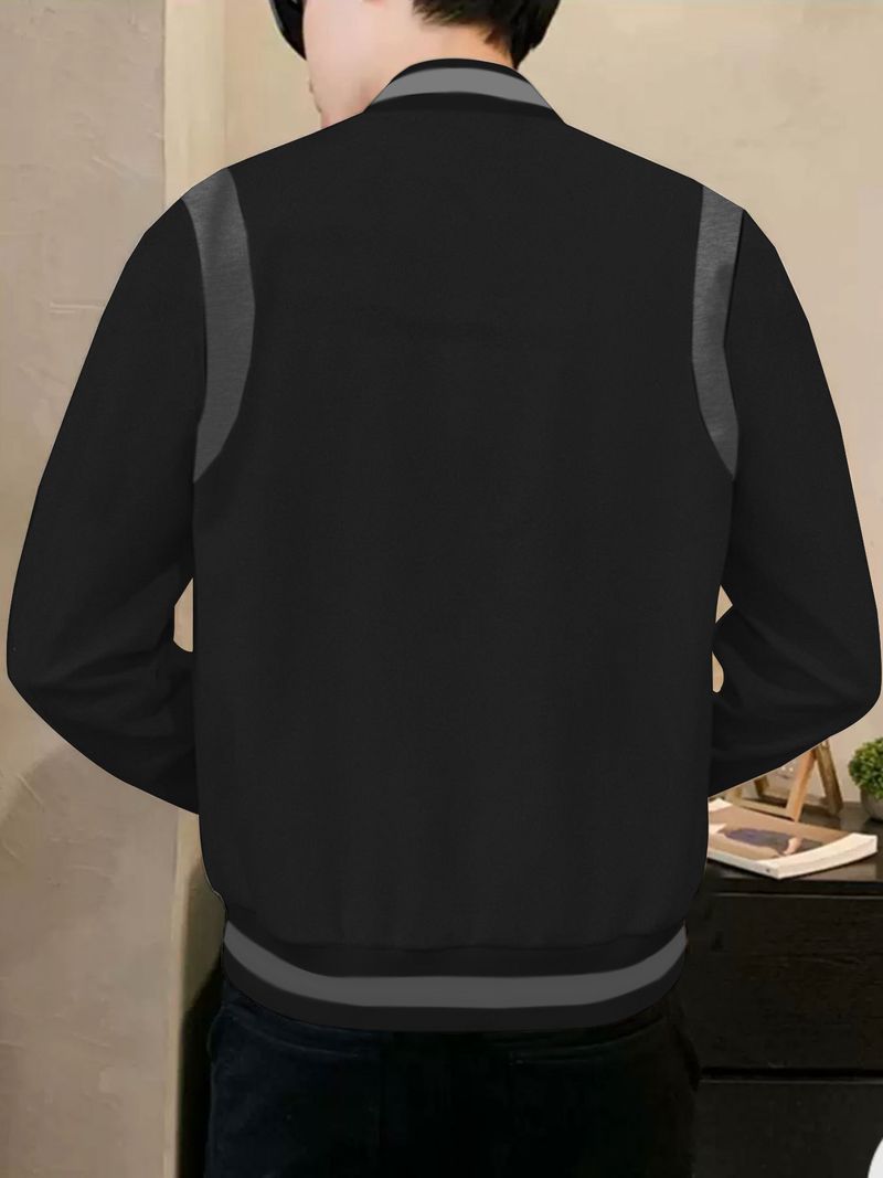 2024 casual fashion trend fleece cardigan patchwork button up baseball jersey_voghion.com