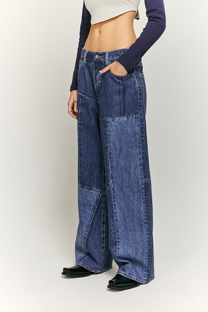 Men's Clothing Patchwork Tailoring Digital Printing Jeans Autumn and Winter New Products Trendy Street Cotton Trousers Men and Women_voghion.com