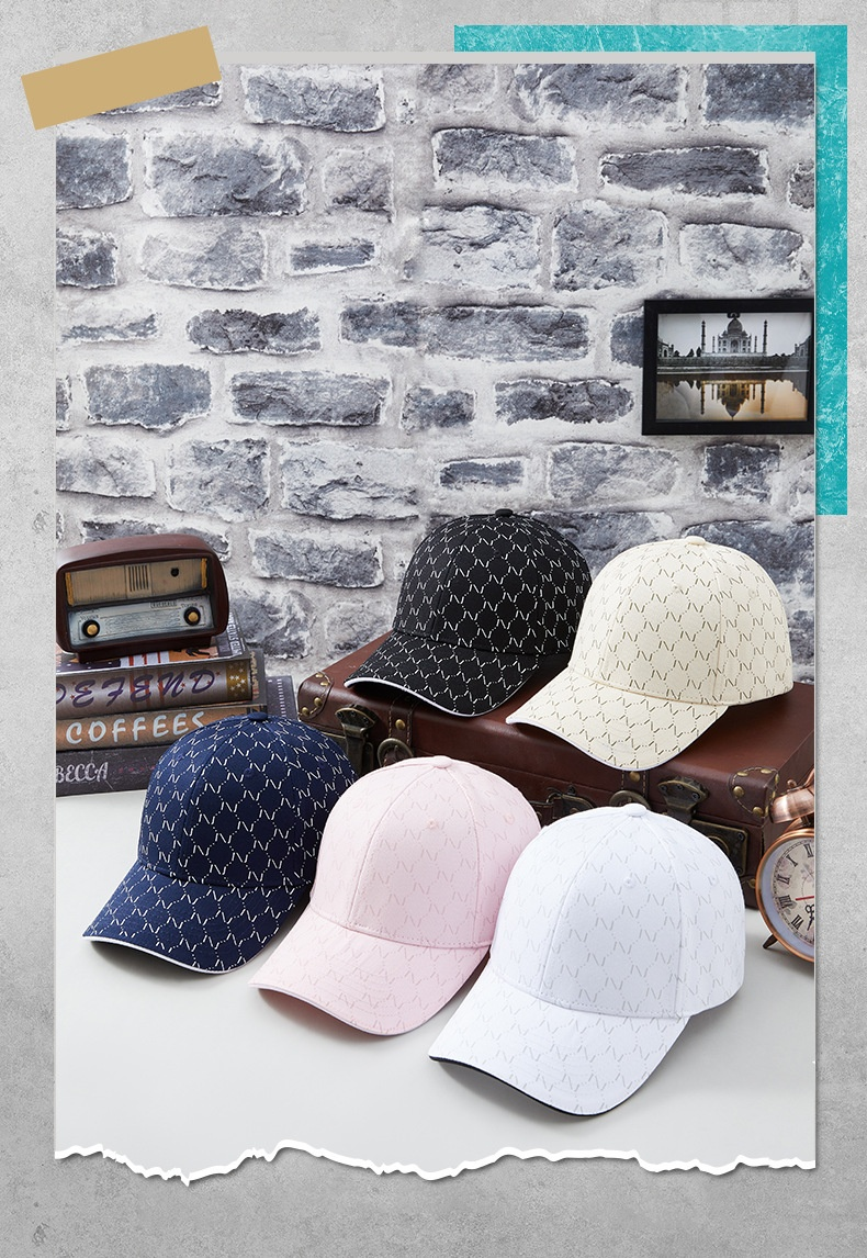 2024 New Hat Korean Trend Printed Baseball Cap Men and Women's Fashion Hard Top Sun Shading Duck Tongue Hat_voghion.com