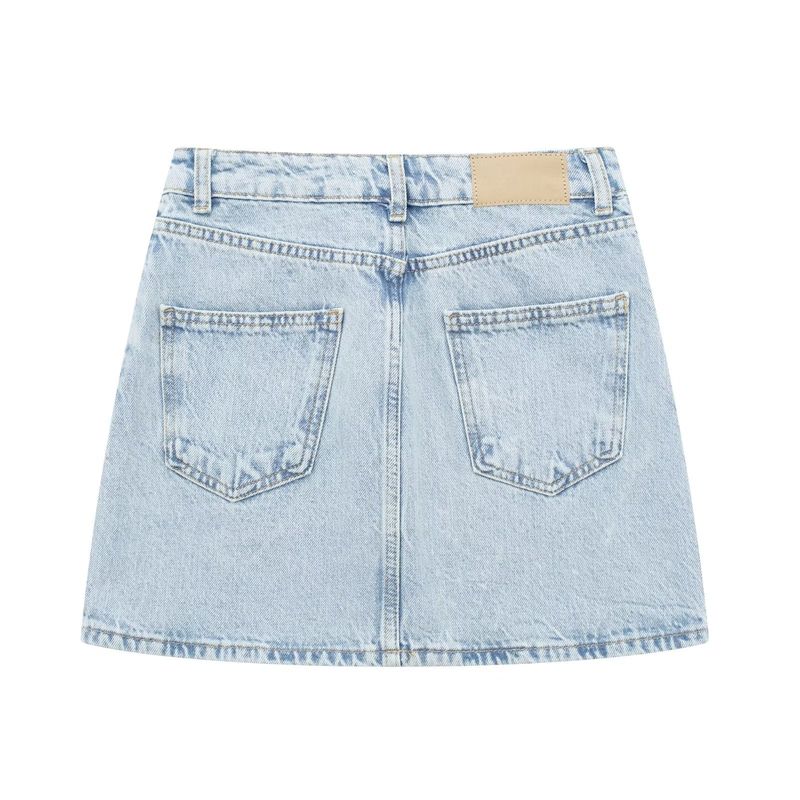 Summer New Women's Clothing Sleeveless V Neck Denim Vest High Waist Mini Skirt_voghion.com