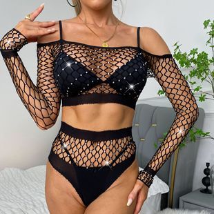 Bikini maudymosi kostiumėlis su karštu padalintu padalijimu ir seksualia dirželiu, trijų taškų europietiškas ir amerikietiškas maudymosi kostiumėlis_voghion.com