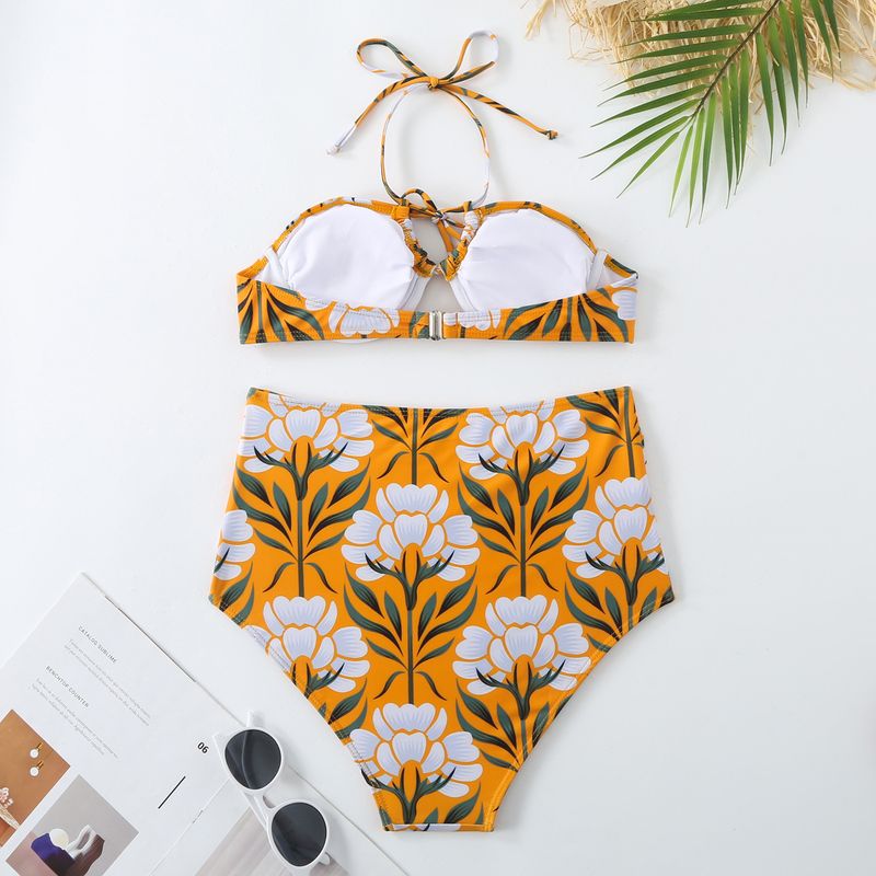 Three-dimensional Flower One-piece Swimsuit Women's Beach Vacation Dress Swimsuit_voghion.com