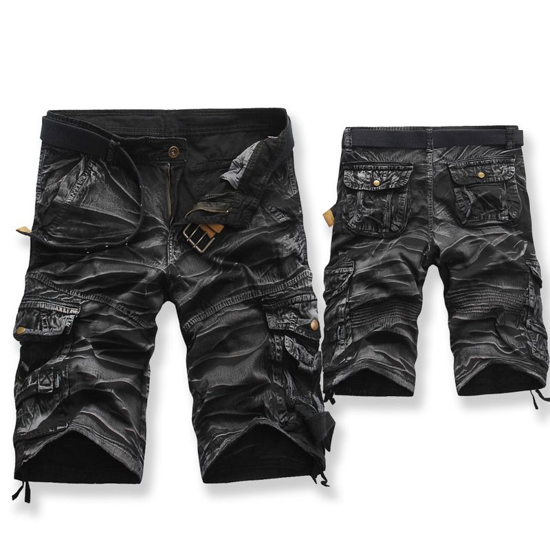 Man's clothing Summer loose casual camo cargo shorts plus size multi-pocket five-point mid-length pants_voghion.com