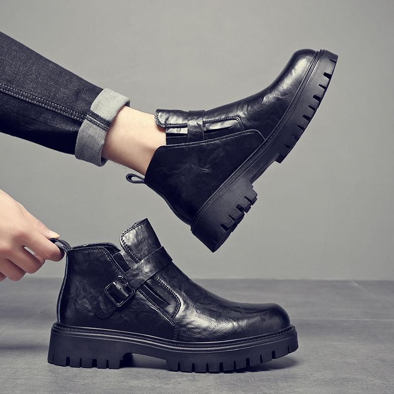 Martin Boots Herren Wind Fleece Herren Medium Help Chelsea Bullock Side Zipper Casual Boots_voghion.com