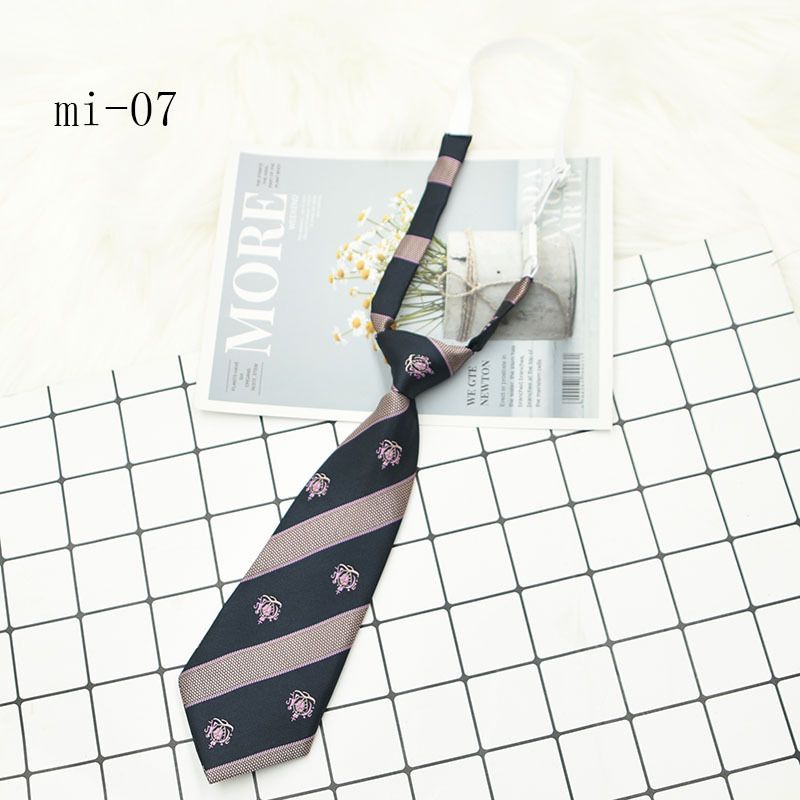 Piccola cravatta retrò giapponese da donna, a righe, ultra corta, stile college, pigra e carina, senza bisogno di annodare_voghion.com