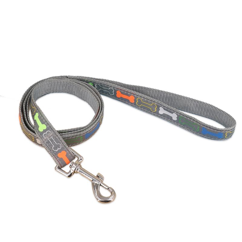 Coleira de caminhada ao ar livre de osso colorido anti-fuga para cães grandes_voghion.com