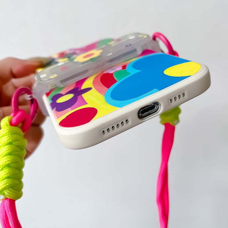 Für iPhone 16 15 14 13 12 Pro Max Liebe Herz Zurück Clip Lanyard Halterung Kette Crossbody Cord Nette Wer Telefon Strap Fall_voghion.com