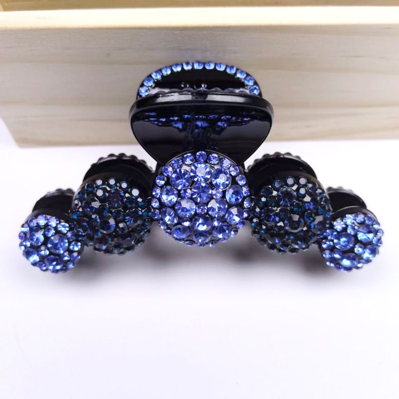 5-Circle Rhinestone Hair Clip, Fashionable Versatile Adult Claw Clip, Minimalist Elegant Shark Clip For Updo, Women's Hair Accessory_voghion.com