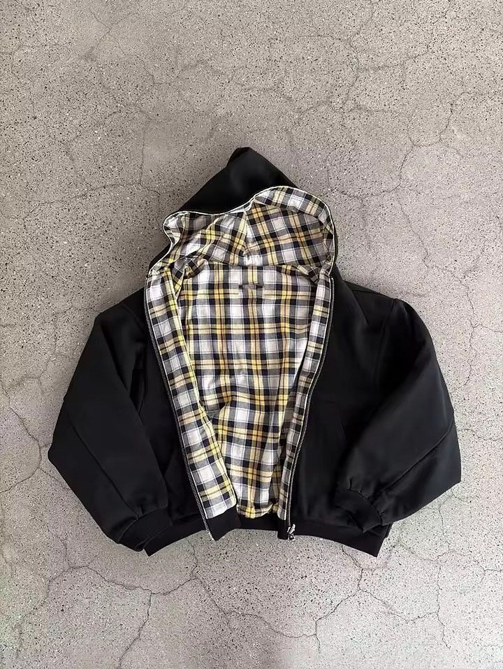 Felpa con cappuccio e cerniera a nido d'ape Y2k, nuova felpa da uomo e da donna, stile streetwear, autunno e inverno, double face_voghion.com