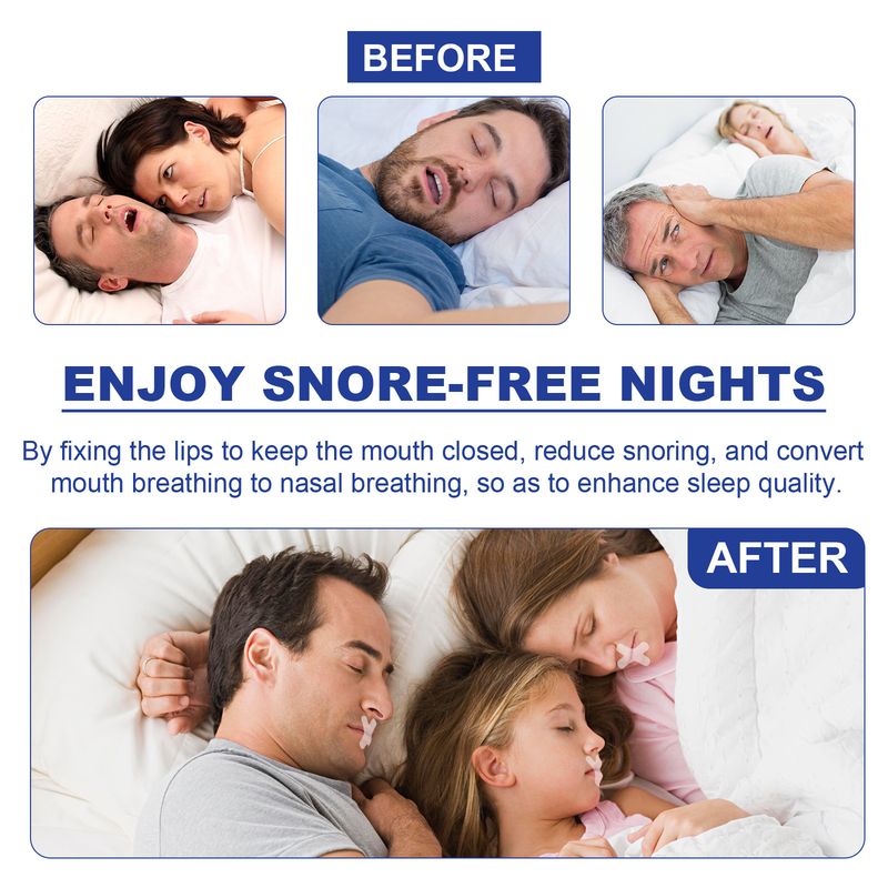 Nastro antirussamento, sigillatura del sonno, antirussamento, respirazione con apertura della bocca, cura del sonno, nastro per respirazione chiusa_voghion.com