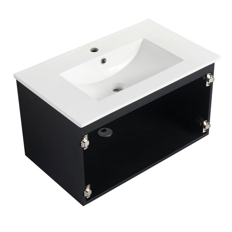 30'' Floating Wall-Mounted Bathroom Vanity With Ceramics Sink & Soft-Close Cabinet Door, KD-Package_voghion.com