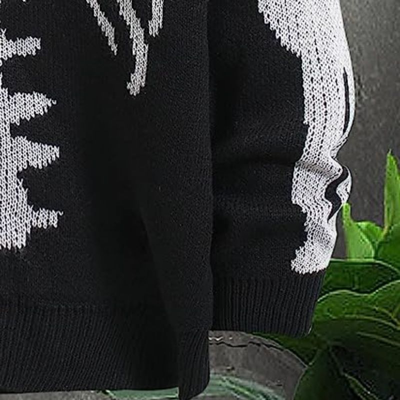 Herbst/Winter Pullover Mantel 2023 Neue Jacquard Halloween Strickjacke für Männer und Frauen_voghion.com