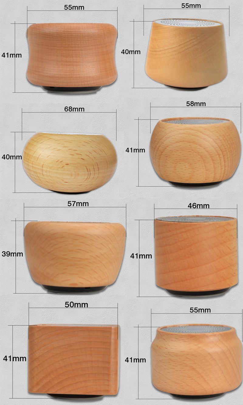 Houten Bluetooth-luidspreker - Draagbare mini-retro draadloze luidspreker met bas (50x35 mm) - Ingebouwde 300 mAh-batterij, 3 W-uitgang - Ideaal cadeau_voghion.com