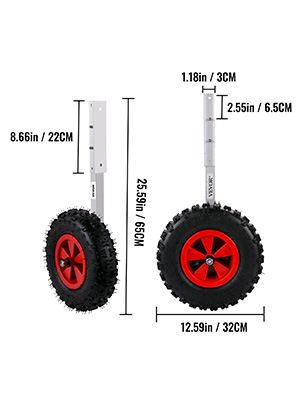 VEVOR Boat Launching Wheels, 12" Boat Transom Launching Wheel, 600 LBS Loading Capacity Inflatable Boat Launch Wheels, Aluminium Alloy Transom Launchi_voghion.com