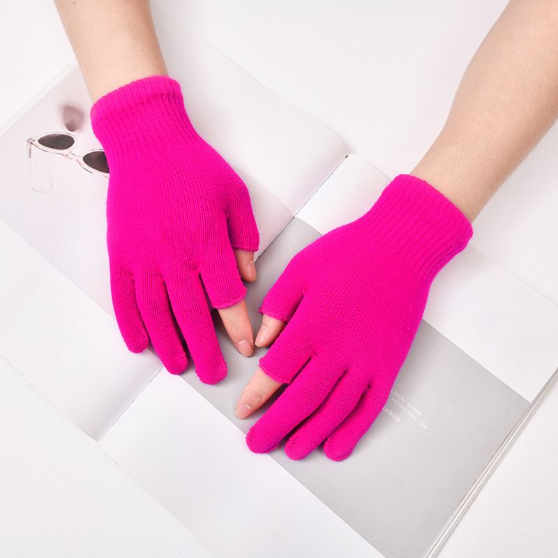 Guanti invernali caldi da uomo Boy Boy, touchscreen, neri, due dita scoperte, scrittura studentesca, ciclismo, lavoro, semplici ed eleganti,_voghion.com