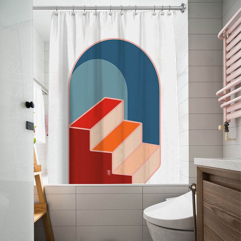 Home Garden Waterproof And Impermeable Printed Shower Curtain Polyester Punch Free Shower Curtain Spot_voghion.com