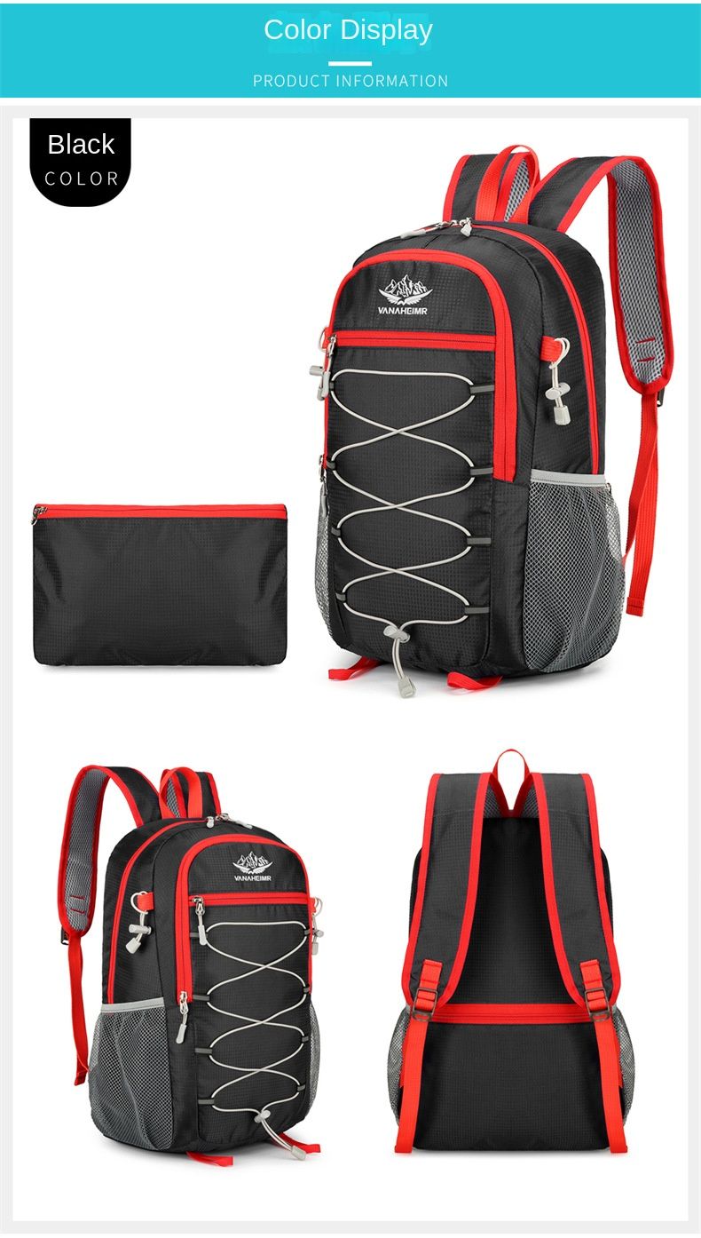 Outdoor Backpack Oxford Budden Mountain Riding Backpack Lightweight Multifunctional Casual Foldable Backpack Large Capacity_voghion.com