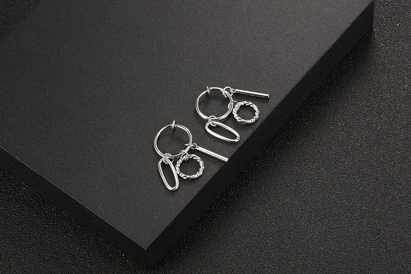 Men's Earrings Street Hip Hop Men's Hole Free Earrings Personality Tassel Earrings Creative Ear Buckles YE045 Geometry_voghion.com