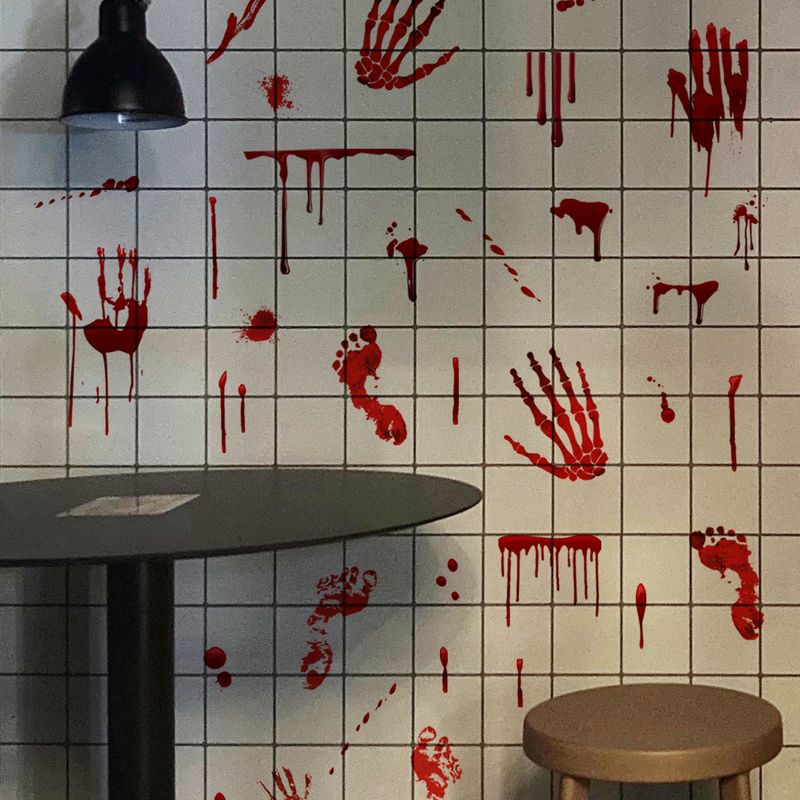 Aufkleber Halloween Blut Handabdruck Fußabdrücke Dekorative Wandaufkleber Fensteraufkleber Wohnzimmer Schlafzimmer Hintergrund Home Dekoration Aufkleber_voghion.com