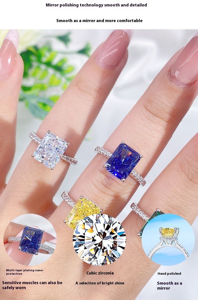 S Reines Silber 8A Zirkon Vier Krallen Zucker Weiß Eis Blume Schliff Hoher Kohlenstoffgehalt Mosang Diamant Ehering_voghion.com