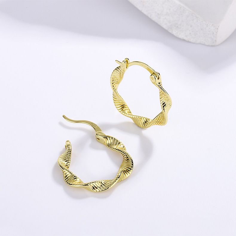 Damessieraden Eenvoudige Mode Draad Gedraaide Oorbellen Overdreven Persoonlijkheid Trend Ins High End Sense Net Rood Alle Match Ooraccessoires_voghion.com