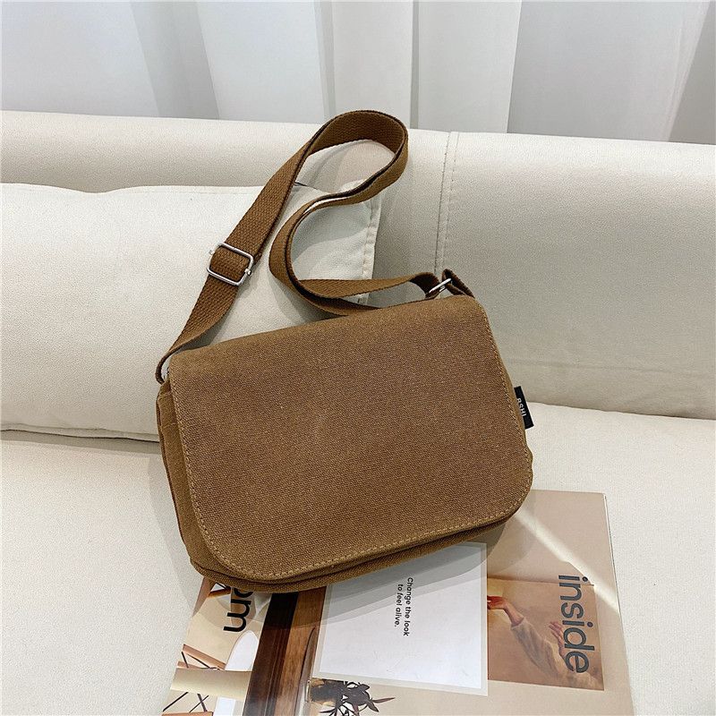 Workwear Style Fashion Single Shoulder Small Für Frauen Washed Canvas Rucksack Einfache Casual Phone Bag_voghion.com
