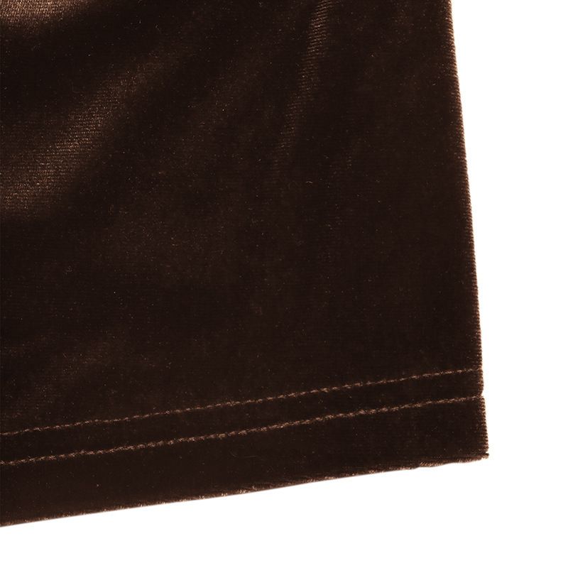 Elegant Vintage Velvet Blouse With V-Neck & Lace Trim - Fall/Winter Boho Chic Shirt For Women, Loose Fit With Puff Sleeves (Brown, S/M/L/Xl)_voghion.com