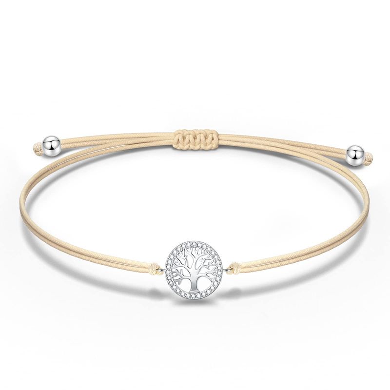 Pulseira da sorte feminina, presente de Natal, pulseira de liga da amizade, pulseira com pingente de anjo e diamante em aço trançado à mão_voghion.com