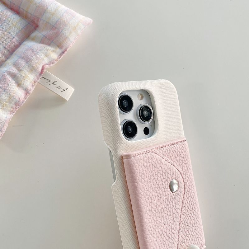 Mobile phone case pattern suitable for Apple 15 triangle card holder crossbody mobile phone case iphone14promax protective cover for women_voghion.com