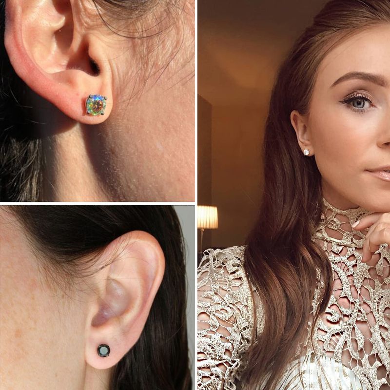 Orecchini a forma di garofano in acciaio inossidabile anallergico con base piatta_voghion.com