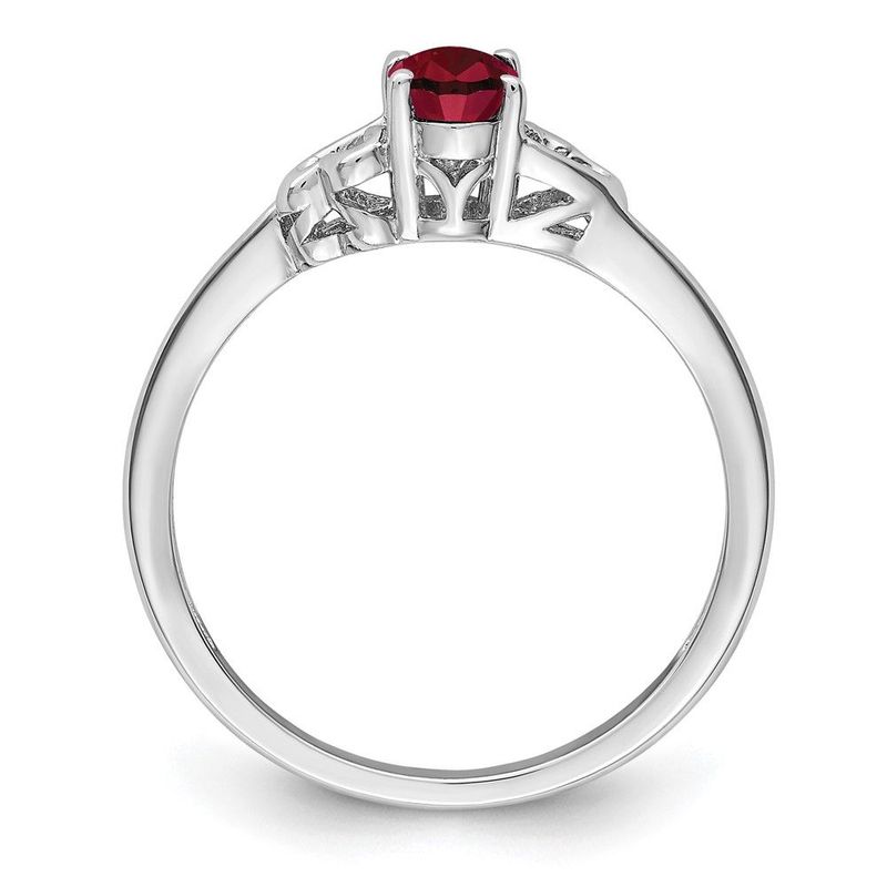 Sterling Silver Rhodium-plated Created Ruby Ring_voghion.com
