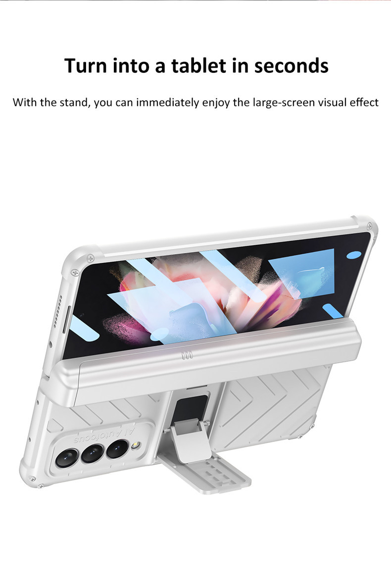 Hinge Protection Magnetic Case for Samsung Galaxy Z Fold G Built in S Pen Slot Hidden Kickstand Front S lot_voghion.com
