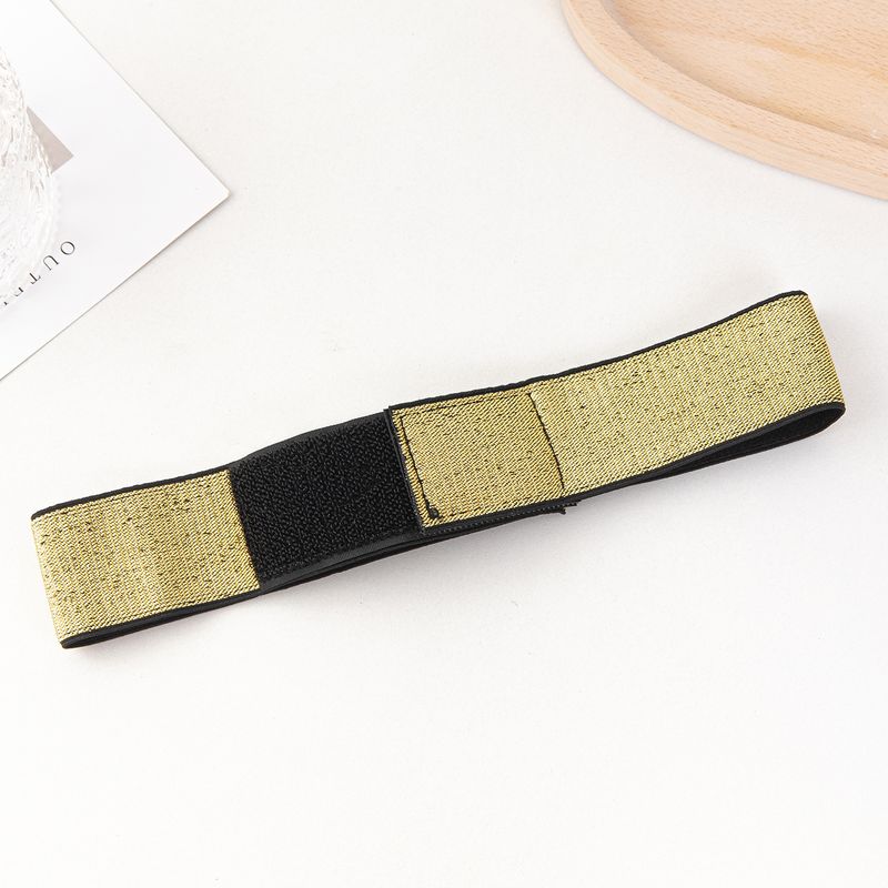 4 cm odsevni z zlato, srebrno, črno, nastavljivo čarobno zaponko, visoko elastičen, vzdržljiv in moden trak za lase_voghion.com