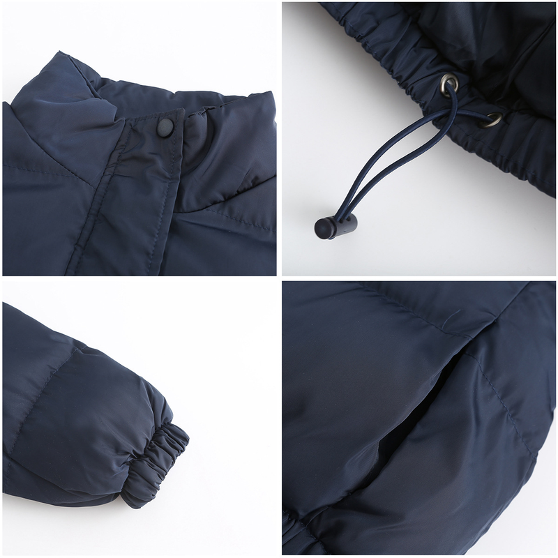 Women's fashion long sleeve high neck warm coat loose casual cotton-padded jacket_voghion.com