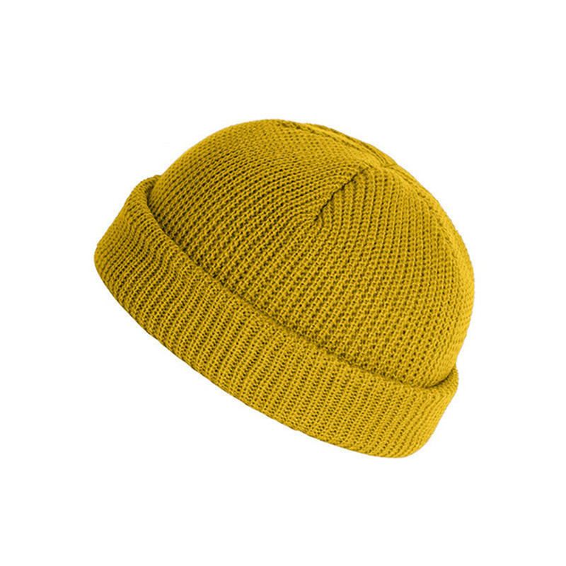 Pullover ius internet red universal couple knitted simple monochrome round top landlord melon skin wool hat_voghion.com
