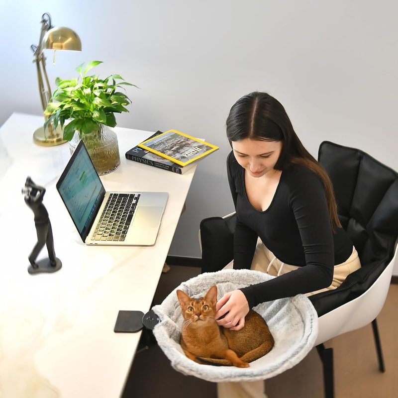 Table Hammock Office Computer Desk Hanging Bed Suspended Stand Cat Nest_voghion.com