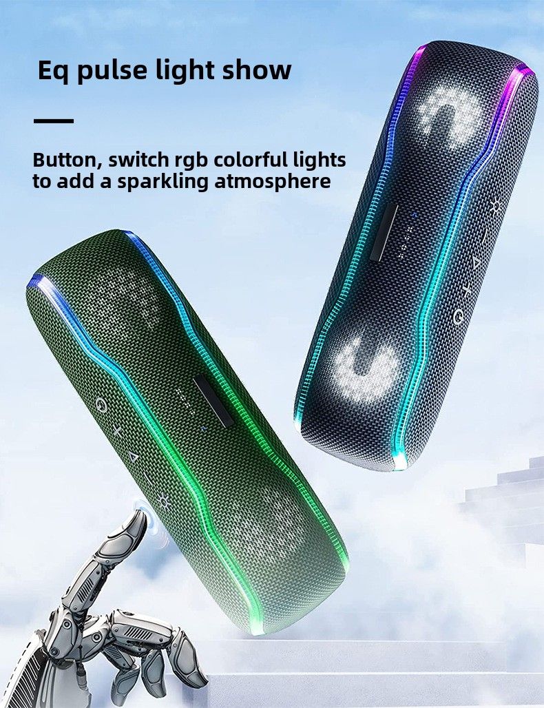 Stereo Portable Bluetooth Speaker - 25W Super Weight Subwoofer, IPX7 Waterproof, 24 Hour Play, TWS Tandem, RGB Lighting, Outdoor Pool Party Use_voghion.com