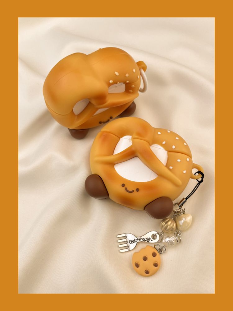 Ins Fun Cute Bread Emoji Custodia protettiva Airpod 3 Airpods adatta per auricolari Pro Custodia morbida Secondo Bluetooth wireless_voghion.com