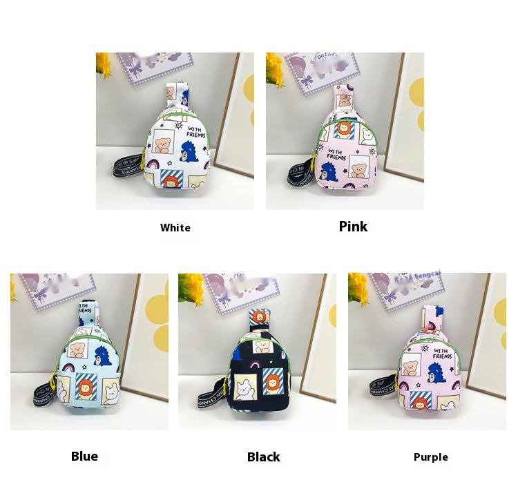 Andralyn Children's Crossbody Bag New Cute and Fashionable Cartoon Boys and Girls Kindergarten Waist Bag Canvas Chest Bag_voghion.com
