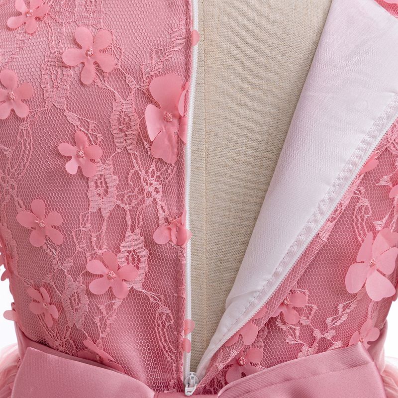 Kinderkleidung Langarm Applique Prinzessin Kleid Blumenmädchen Kleid Performance Rock_voghion.com