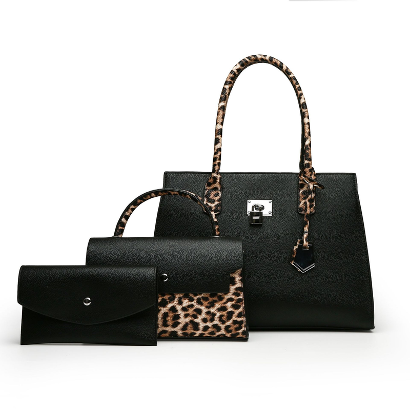 European and American retro one-shoulder hand-held women's bag autumn and winter new urban elegant leopard print atmospheric mother-child women's bag_voghion.com