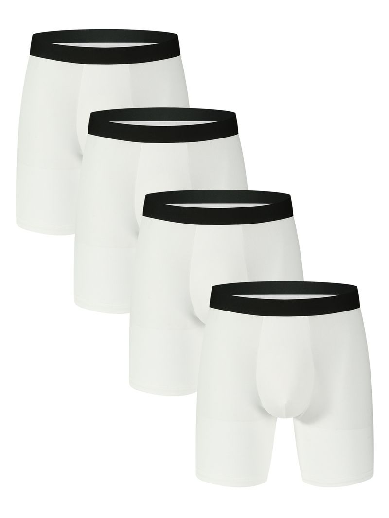 Confezione da 5 boxer sportivi da uomo, bianchi, ad asciugatura rapida, comodi da indossare_voghion.com