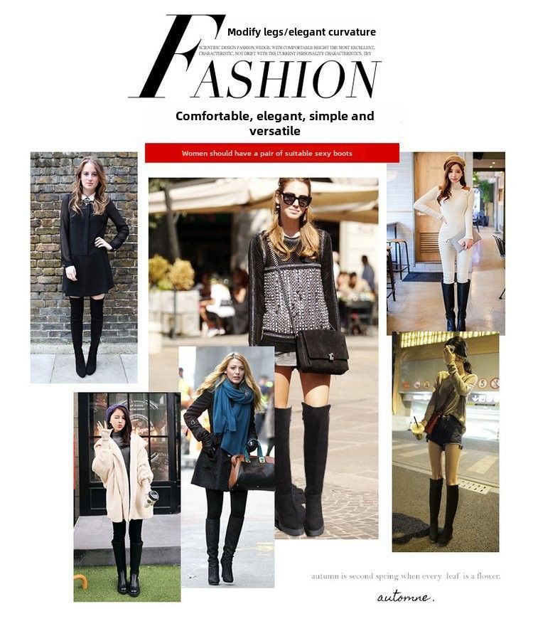 Stivali da donna autunno e inverno Nuovo Stivali lunghi sopra il ginocchio con tacco medio smerigliato snelli, stivali Martin da donna con tacco spesso abbinabili_voghion.com